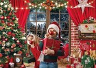 7x5ft Christmas Tree Photo Backdrop Xmas Party Studio Booth Props Decor Red