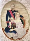Antique Needlepoint Sampler  Tapestry  French Napoleon Iii Family  C 1850