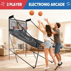 Foldable Electronic Dual Basketball Arcade Game 8 Game Options W  4 Balls Black