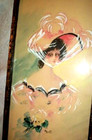 Art Nouveau Watercolor Painting Portrait Lady Gibson Girl Victorian Framed 1890s