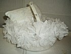  Burcan Wedding Flower Girl Basket ring Bearer Pillow W Ostrich Fluff   Lace