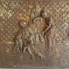 Antq Victorian Ornate Cast Iron Fireplace Summer Cover French Country 20 X 15 5   