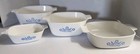 4 Pc Lot Set Vintage Corning Ware Blue Cornflower Casserole Baking Dishes W lids
