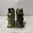 Colonial Virginia 1776 Bald Eagle Bookends  Cast Metal Brass Bronze Color 1965