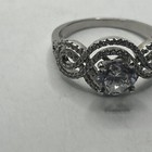 Vintage Sterling Silver Cz Round  Ring Size 10 75  925 W  Small Cz s