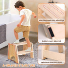 Toddler Step Stool  Wooden Height-adjustable 2-step Stool For Kids  Potty Traini