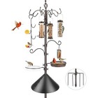 Bird Feeding Station Kit Squirrel Baffle Hooks Mesh Tray Water Bowl Outdoor Us