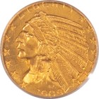 1909-d  5 Indian Gold Half Eagle - Pcgs Ms-62  Flashy 