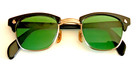 Rare Vtg 1950 s American Optical Ao Horn Rimmed Sunglasses  Green Tint 4 3 4