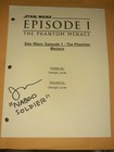 Star Wars Episode 1 The Phantom Menace Script Signed By Jonathan Abrahams Naboo