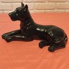 This Is A Vintage Black Ceramic Shepherd Doberman Dog Statue  