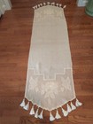 Antique Linen   Filet Crochet Runner W  Butterflies   Flowers - 74  X 21 