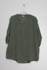 Womens Cotton Linen Plain Blouse Casual T-shirt Ladies Baggy Long Sleeve Tops