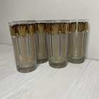 Vintage Mcm Fred Press Highball Glasses Rare Crown Design 5 5    Tall  Set Of  8 