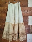 Vintage Antique Tiered Cotton Muslin Lace Slip Skirt Pin Tucks