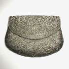 Vintage Silver Beaded La Regale Purse Crossover Party Evening Lucky Clutch