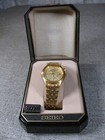 Ladies Seiko Kinetic Automatic Gold Tone Wrist Watch 3m22-0b29 Sapphire Crystal