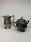 Oneida Vintage Silver-plated Creamer And Sugar Bowl With Gold Touches