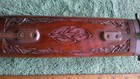 Vintage Hand Carved Wood And Brass Meat Carving Set Knife fork Made In India