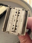 Vintage Gillette Flair Tip Adjustable Metal Safety Razor With Case   Thin Blades