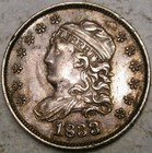 1833 Capped Bust Silver Half Dime Beautiful Distinct Sharp Drapery Feathers Hair