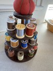 Vintage Wooden Sewing Thread Holder Pin Cushion Sewing Decor Wooden Spools