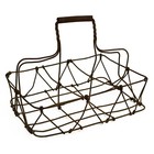 Antique Primitive Metal Wire Handled Carrying Basket
