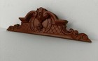 Carved Wooden Pediment Over Door Architectural Antique Painted Brown 