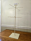 Vintage 3 Tier Metal Ornament Display Revolving Stand Cream Color