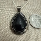 Native American Navajo Indian Sadie Randolph Sterling Silver Onyx Pendant