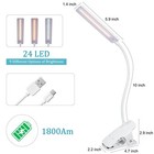 Led Reading Light With Clip Usb Rechargeable Book Lights  Eye Protection 24 L   