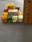 Lot Of 14 Vintage Dice Wood Plastic Bakelite