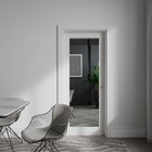 32  X 80  French Slab Door With 1-lite Mirror  Solid Wood  White Primed