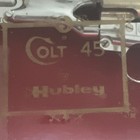 Hubley Colt  45 Diecast     man Sized    Cap Gun Toy Revolver W  Box  Cr 1958