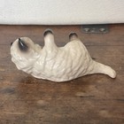 Vintage Ceramic Cat Figurine 6  Length Siamese Kitty Kitten Playful Cute Tummy