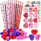  36 Set Valentine   s Day Stationery Gifts For Kids 36 Pencils 36 Heart Erasers 