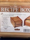 New Sealed Hardwood Recipe Box Tambour Roll Top Storage 11 5  Cottagecore Vtg S3