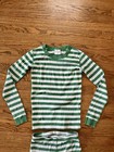 Hanna Andersson Hannajams Organic Cotton Pajamas Youth Xl Green white
