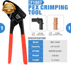 Combo Angle Head Pex Pipe Plumbing Crimping Tool For Copper Crimp Jaw