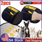 2x Touch Cleaning Brush Magic Glove Pet-dog Cat Massage Hair Removal Bathing Com