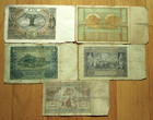 Lot Of Five Old Banknotes Of Poland  second Republic   World War Ii   r 