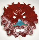 Vtg Cuba Handmade Folk Art Paper Mache Mask Wall Art Colorful 13 5x13in Thin
