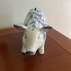 Vintage Andrea By Sadek Blue And White Porcelain Piggy Bank 