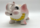 Vtg Ceramic Pink Elephant Piggy Bank Nursery Circus Marked Cb With Stopper