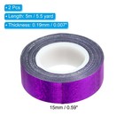 Sparkle Glitter Tape 15mm X 5m  2 Pack Art Prism Tapes Self-adhesive Purple