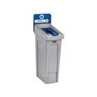 Rubbermaid Slim Jim Single-stream Mixed Recycling Station 23-gallon Gray blue