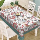 Vintage Floral Rectangle Tablecloth 60x84 84  X 60  - Red Flower