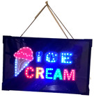 Ice Cream Glass Sign W lights Custom Made - Lights Rotate Illumination   Flash  
