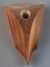 Vintage  Mid Century Danish Modern Teak Vase Candle Holder Hand-carved Wood 60 s
