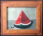  watermelon  Folk Art Original Painting Monogrammed